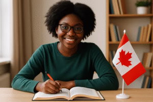 Student studying in Canada