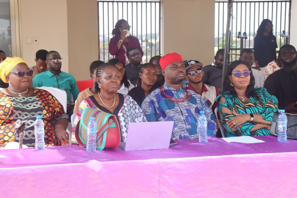 Sarah Esangbedo Ajose-Adeogun, Chief Martin Irabor, Professor Esther Ikhuoria, and Dr. Roseline Okosun seated at the high table during the EHF Scholarship Award 2025 ceremony.