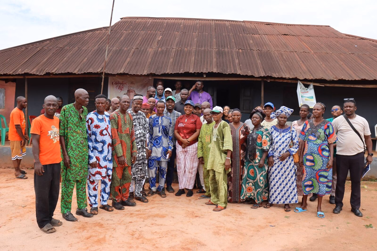 Host community gathered for a reforestation engagement