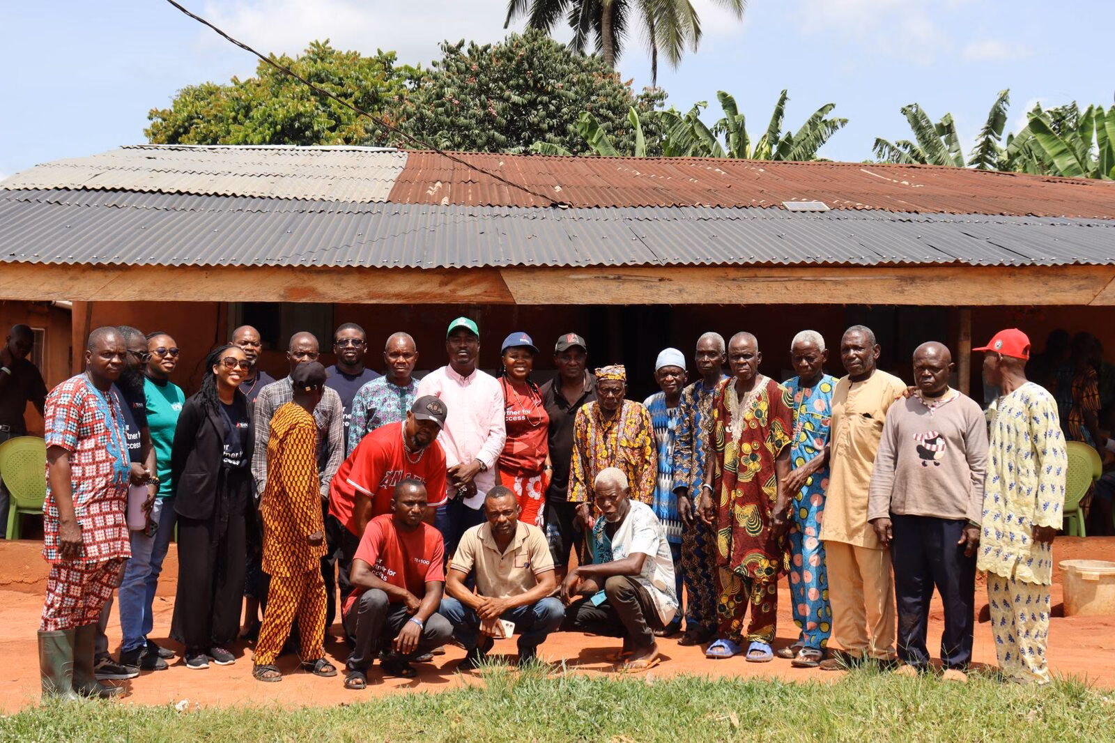 Community members with the Teasoo field team